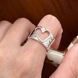 925 Sterling Silver Open Heart Ring – Minimalist & Elegant Jewelry for Women