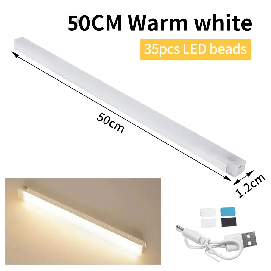 Luz nocturna con sensor de movimiento inteligente, luz LED recargable inalámbrica para armario de cocina, dormitorio, lámpara de noche, decoración de habitación