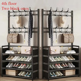 Perchero para ropa, zapatero de varias capas, para puerta, estante para sombreros y zapatos, organizador sencillo de suelo para sala de estar, estantes de almacenamiento