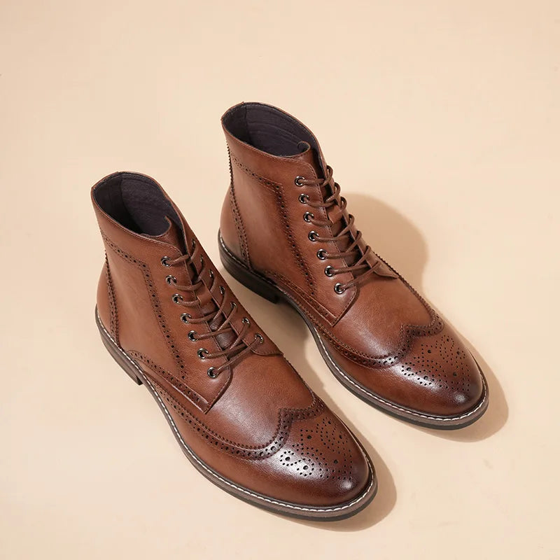 Men’s Faux Leather Chelsea Boots – Classic Ankle Slip-On Boots with PU Insole and TPR Sole