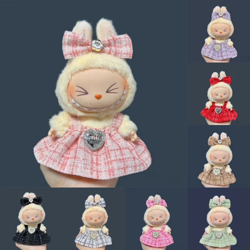 1/12 Scale Labbubu Doll Clothes and Accessories for Baby Dolls