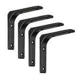 Soportes para estantes Estantes de pared flotantes en forma de L Soporte de soporte de acero inoxidable en blanco y negro Soporte de hardware para el hogar