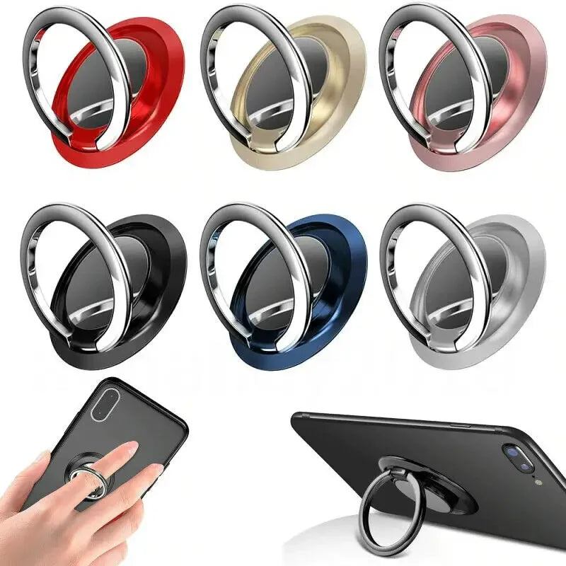 Soporte de anillo para teléfono de metal giratorio de 360°: agarre seguro y soporte para todos los teléfonos inteligentes