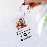 Custom Spotify Song Keychain – Personalized Acrylic Music Plaque with Photo and Album Cover Design