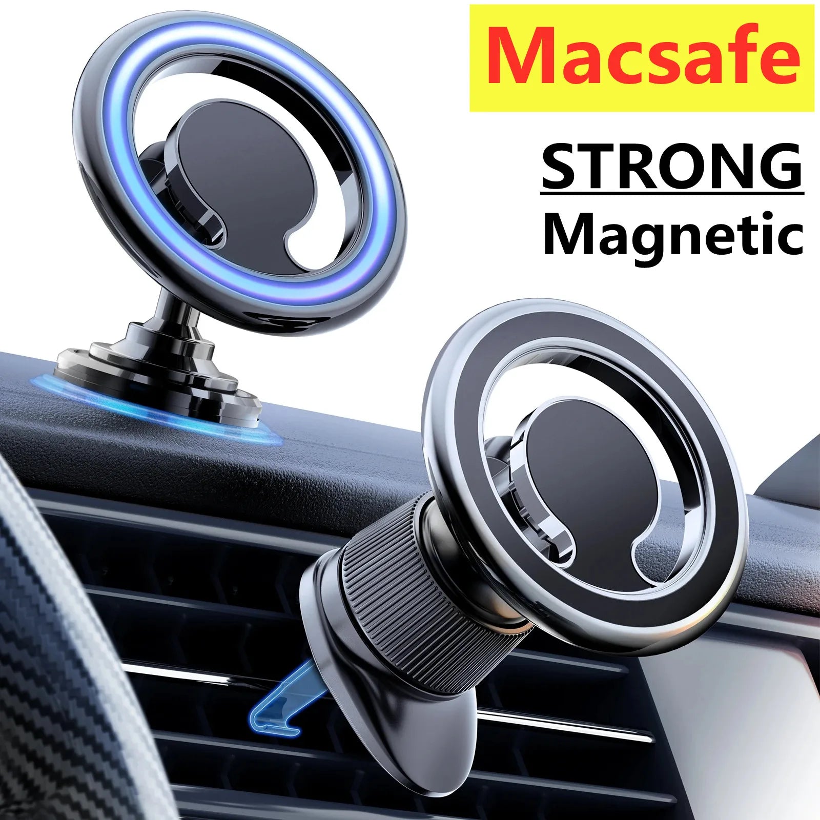 Magnetic Car Phone Holder with Adjustable Arm & 360° Rotation – Universal Suction Mount for iPhone & Smartphones