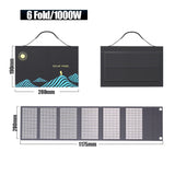 Foldable 1000W Portable Solar Panel Charger with USB & DC Output for Camping and Outdoor Power