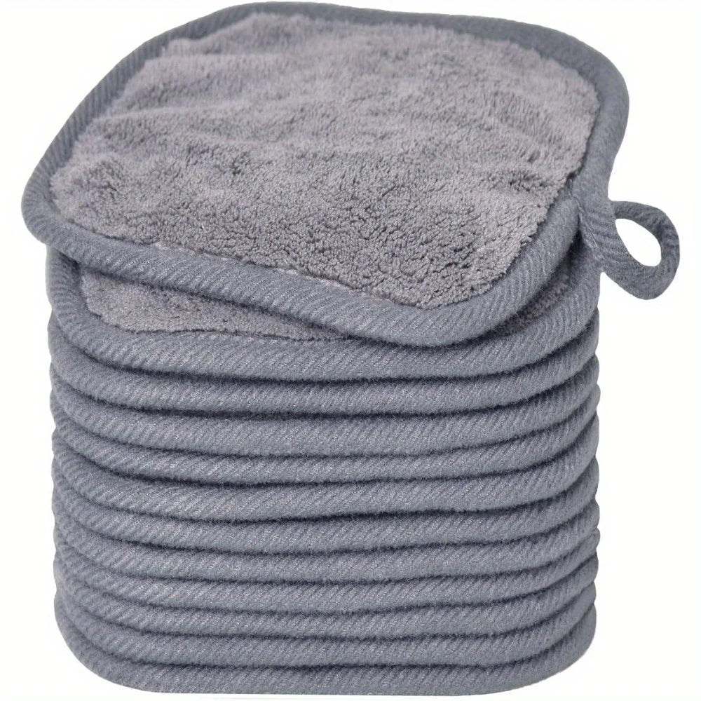 12-Pack Reusable Microfiber Makeup Remover Cloths – Gentle Facial Cleansing Pads (5