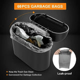 3Pcs Car Trash Can with Lid + 60 (300) Garbage Bags – Leakproof & Compact