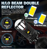 Faro con lente de proyector LED H4: ¡ultrabrillante, de bajo consumo y fácil de instalar!