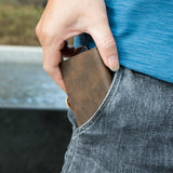 RFID-Blocking Leather Wallet with Pop-Up Card Holder & Money Clip – Slim Minimalist Design
