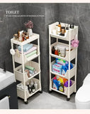 Estantería de almacenamiento con ruedas de varios niveles: estantería móvil y organizador para cocina, baño y hogar 