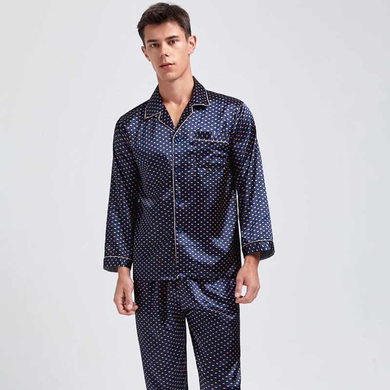 Luxury Silk Satin Pajamas for Men - Comfortable & Stylish Sleepwear for All Seasons
