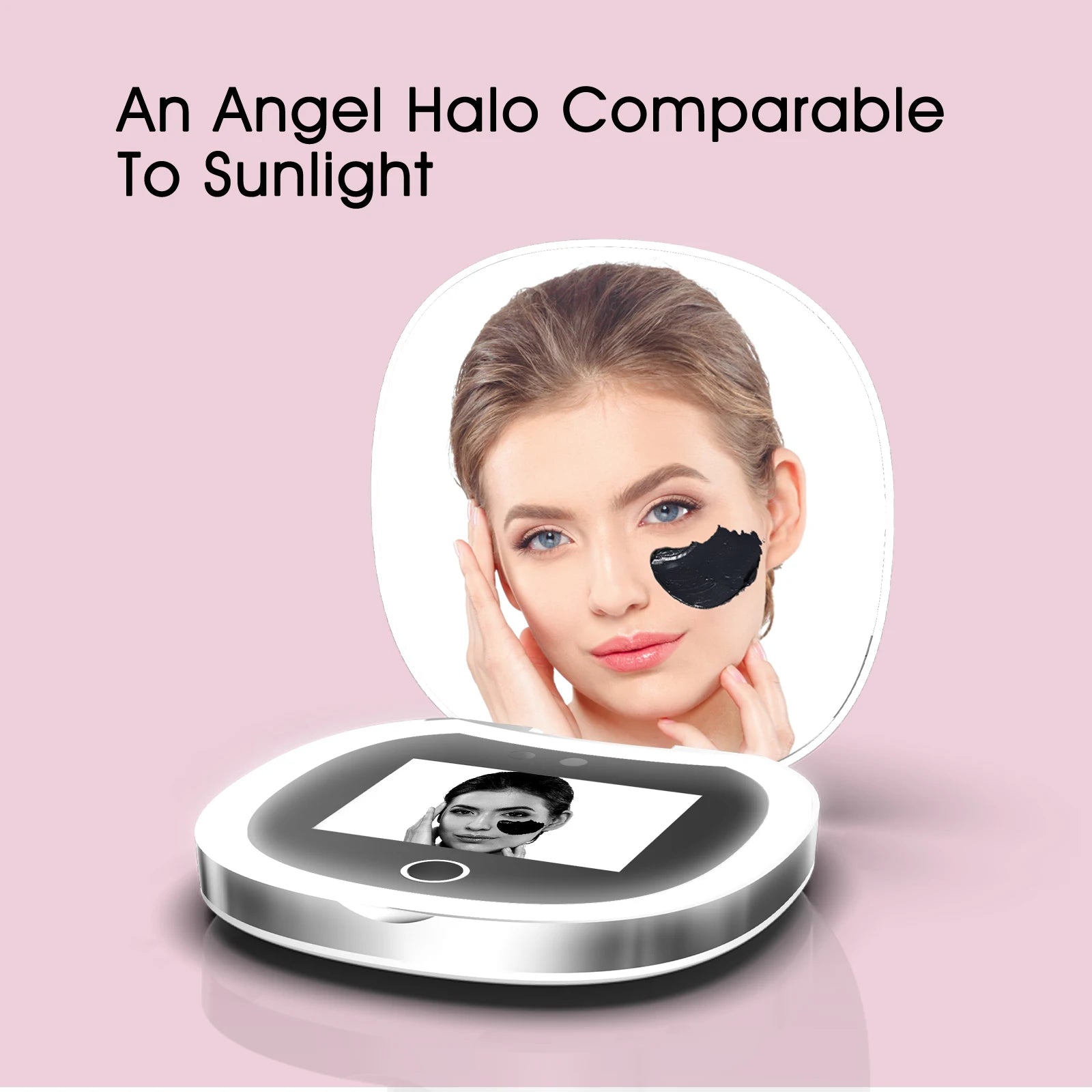 UV Camera Makeup Mirror with 2X Magnification & LED Lights