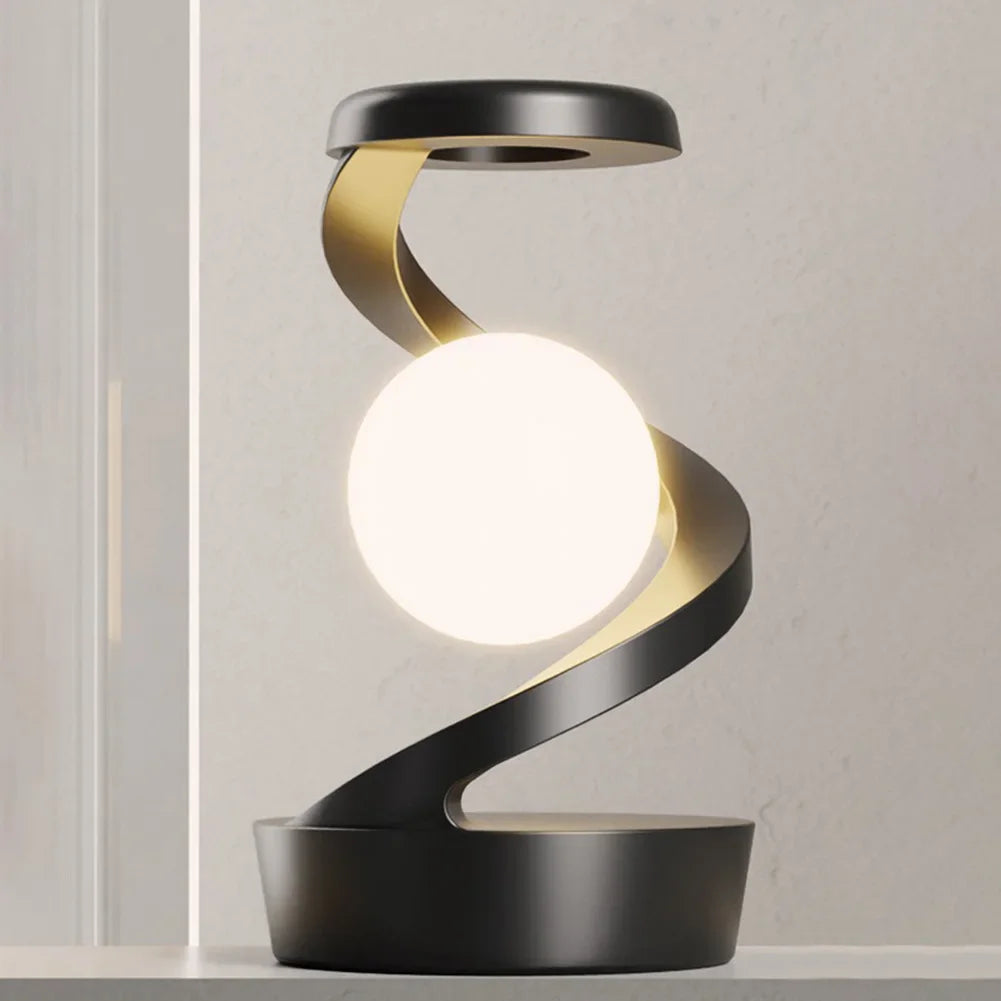 3D Levitating Moon Lamp with Wireless Charger & RGB Lighting - Floating Desk Decor