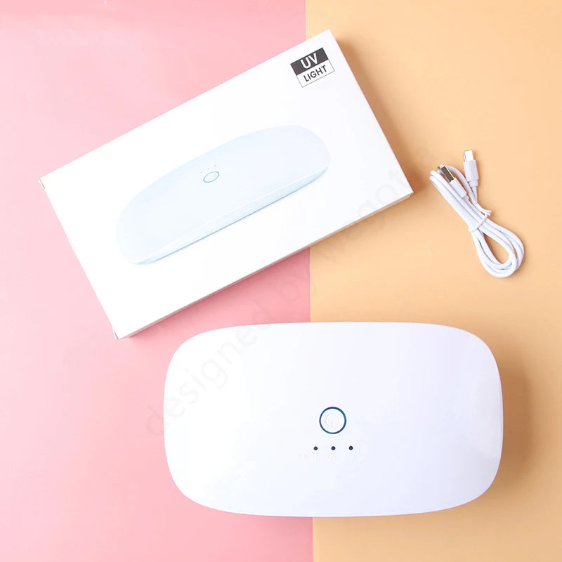 24W USB Rechargeable UV LED Nail Lamp - Portable Gel Nail Dryer & Resin Curing Light