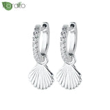 Sterling Silver Zircon Hoop Earrings for Women – Elegant Star & Heart Design