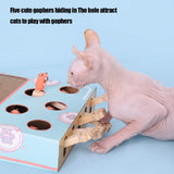 Interactive Wooden Mouse Hunting Toy for Cats with Scratch Board