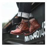 Men’s Retro Lace-Up Leather Boots – Stylish All-Season Ankle Boots for Casual & Workwear