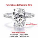 Oval Cut Moissanite Engagement Ring – 1/2/3 Carat D Color VVS1 in 925 Sterling Silver