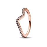Anillo de plata 925 chapado en oro nuevo 2024 con circonita brillante y doble banda en forma de corazón para mujer, anillo Pandor original, joyería fina