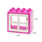 Large Building Block House Set - Doors, Windows & Roof Accessories for Creative Construction Play