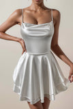 Sexy Satin Sling Dress - Open Back Bodycon Mini Dress for Women
