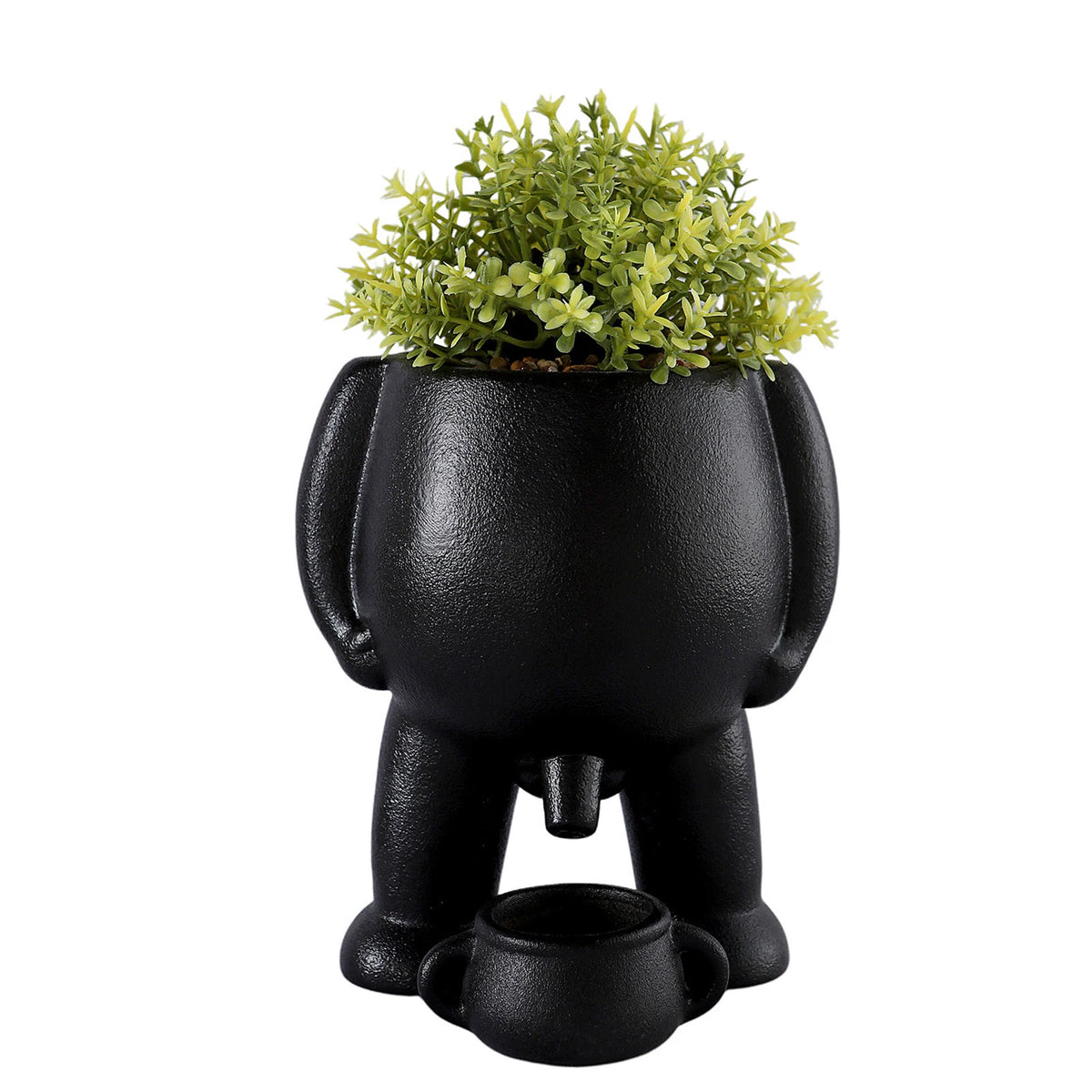 Funny Ceramic Peeing Planter with Artificial Plant for Desktop Decoration