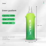 Botella de agua plegable para deportes al aire libre: portátil, apta para uso alimentario, a prueba de fugas para correr, hacer senderismo y andar en bicicleta