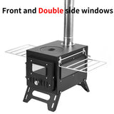 Foldable Stainless Steel Outdoor Firewood Stove with Fire-Viewing Window