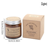 Vela de aromaterapia sin humo: elegante vela de vidrio marrón para el hogar y como regalo