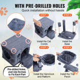 Indoor Cat Tree – Multi-Level Tower with Condo, Sisal Scratching Posts, Hammock & Perch