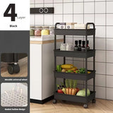 Estante de almacenamiento rodante de múltiples capas: organizador móvil para cocina, baño y hogar 