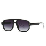 SHAUNA Gafas de sol cuadradas con doble puente retro para mujer, con tonos degradados, UV400, marca de moda, diseñador, remaches, gafas de sol para hombre