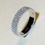 Elegant 925 Sterling Silver Diamond Wedding Ring for Women