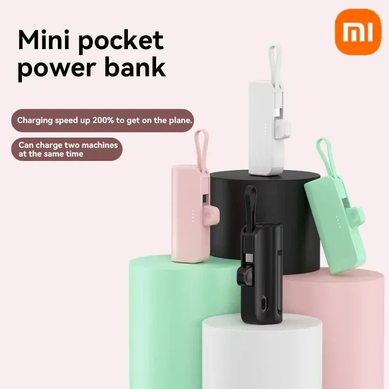 Xiaomi Mini Wireless Power Bank 30000mAh Cápsula Gran Capacidad Portátil Carga Rápida Batería Externa Para iPhone Tipo-c Nuevo