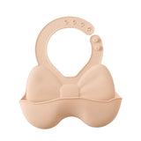 Baberos de silicona impermeables para bebés con un bonito lazo: babero suave y ajustable para niños y niñas