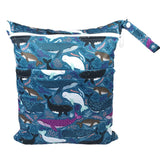 [Sigzagor] Bolsa seca y húmeda con dos cremalleras para pañales de bebé, impermeable, reutilizable, 36 cm x 29 cm