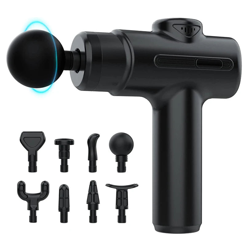 Deep Tissue Muscle Massage Gun – Portable 8-Head Fascia Massager for Full Body Relief