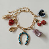 Bohemian Vintage Resin Stone Charm Bracelet