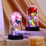 Eternal Silk Rose in Glass Dome with LED Light – Romantic Valentine’s Day Gift & Home Decor