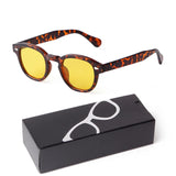 Gafas de sol redondas pequeñas con degradado azul de moda: gafas de sol cuadradas de diseño vintage con diseño de tortuga para hombres y mujeres