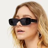 Retro Rectangle Sunglasses for Women – UV400 Vintage Fashion Eyewear with Anti-Glare Lenses