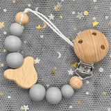 Clip para chupete de bebé personalizado: soporte de cuentas de silicona con nombre personalizado y colgante para mordedor, regalo