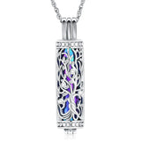 Tree of Life Cremation Necklace - Memorial Jewelry for Ashes (Cylinder Pendant Urn)