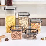 Tarros apilables transparentes para almacenar alimentos: organizador de cocina de plástico para productos secos
