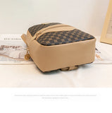 Checkered Pattern Shoulder Backpack – Large Capacity Crossbody Handbag for Women