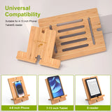Adjustable Lazy Bamboo Tablet Stand – Creative Desktop Phone Holder for iPhone, iPad, and More