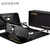 Gafas de sol de piloto AOWEAR para hombre: gafas de sol de piloto polarizadas HD