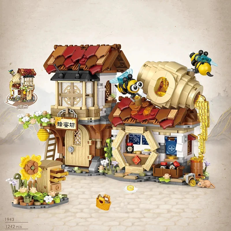 Mini Foldable Lemon Tea Shop Building Blocks Set – Creative City Street Model