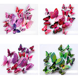3D butterfly wall stickers – collage of pink, red, purple and green sets